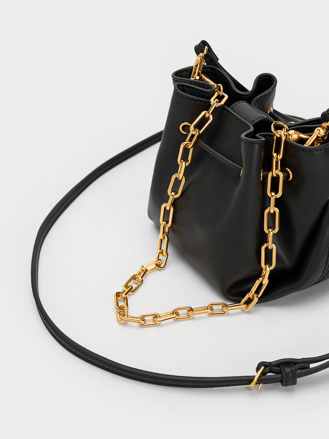 Boaz Drawstring Top Handle Bag, Black, hi-res