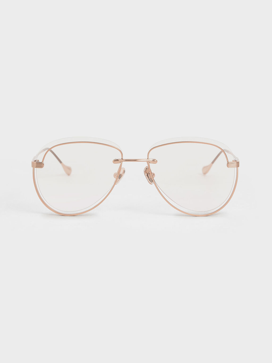 Rose Gold Cut Out Tinted Sunglasses Charles Keith Sg