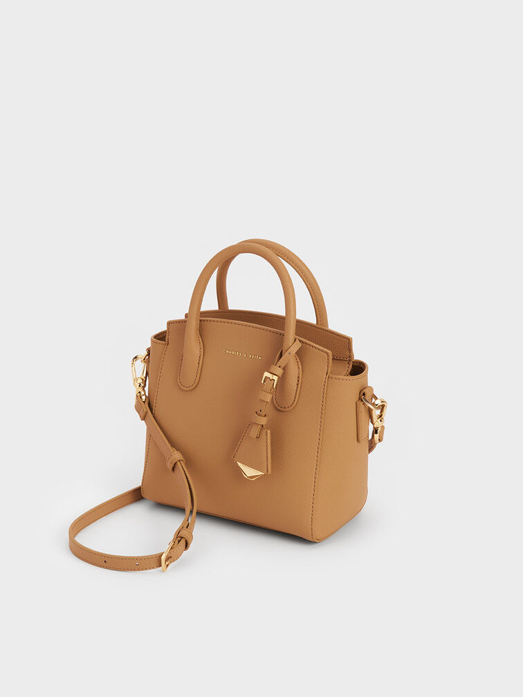 Harper Structured Top Handle Bag, Camel, hi-res