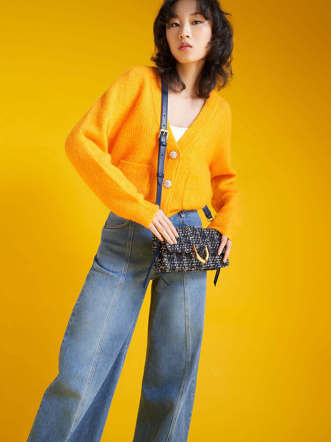 Gabine Tweed Shoulder Bag, Multi, hi-res
