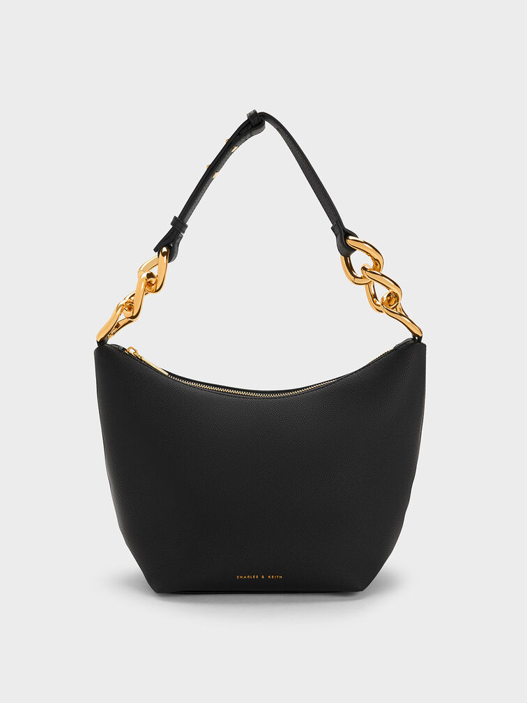 Cayce Hobo Bag, Black, hi-res
