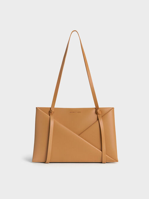 Bolso tote geométrico Midori, Camel, hi-res