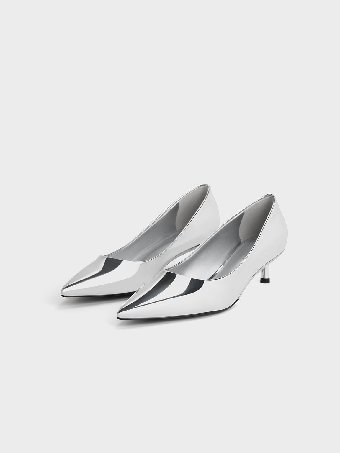 Cheap silver cheap kitten heels
