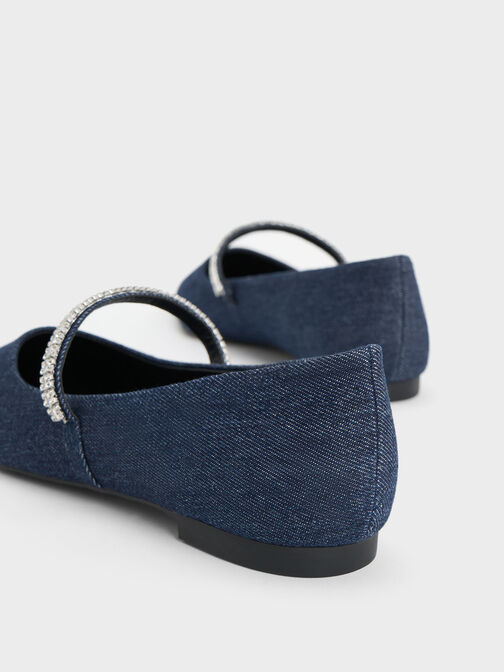 Ambrosia Gem-Embellished Flats, Blue, hi-res