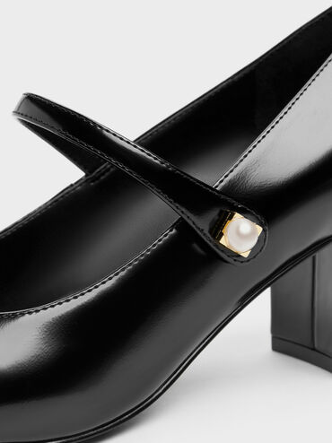 Marie Pearl Mary Jane Pumps, Black Box, hi-res