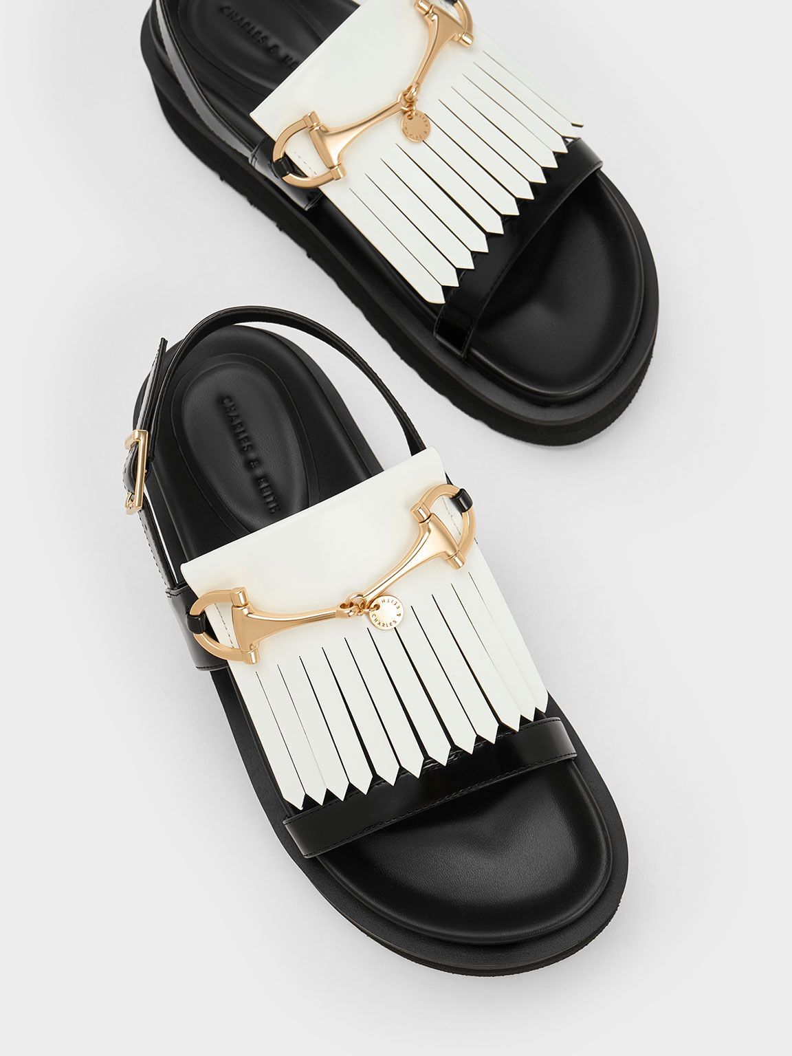 White hotsell fringe sandals