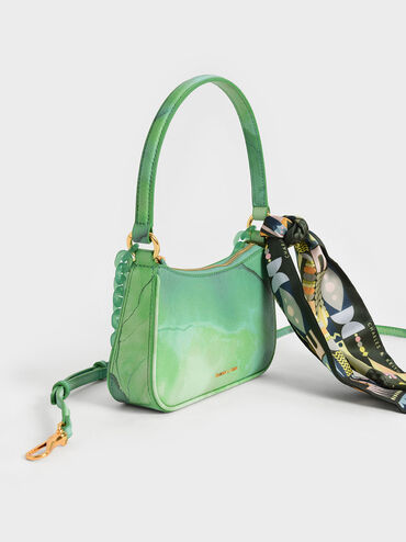 Alcott Scarf Chain-Link Shoulder Bag, Avocado, hi-res