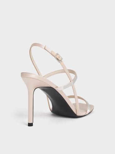 Arona Satin Crystal-Embellished Stiletto-Heel Sandals, Nude, hi-res