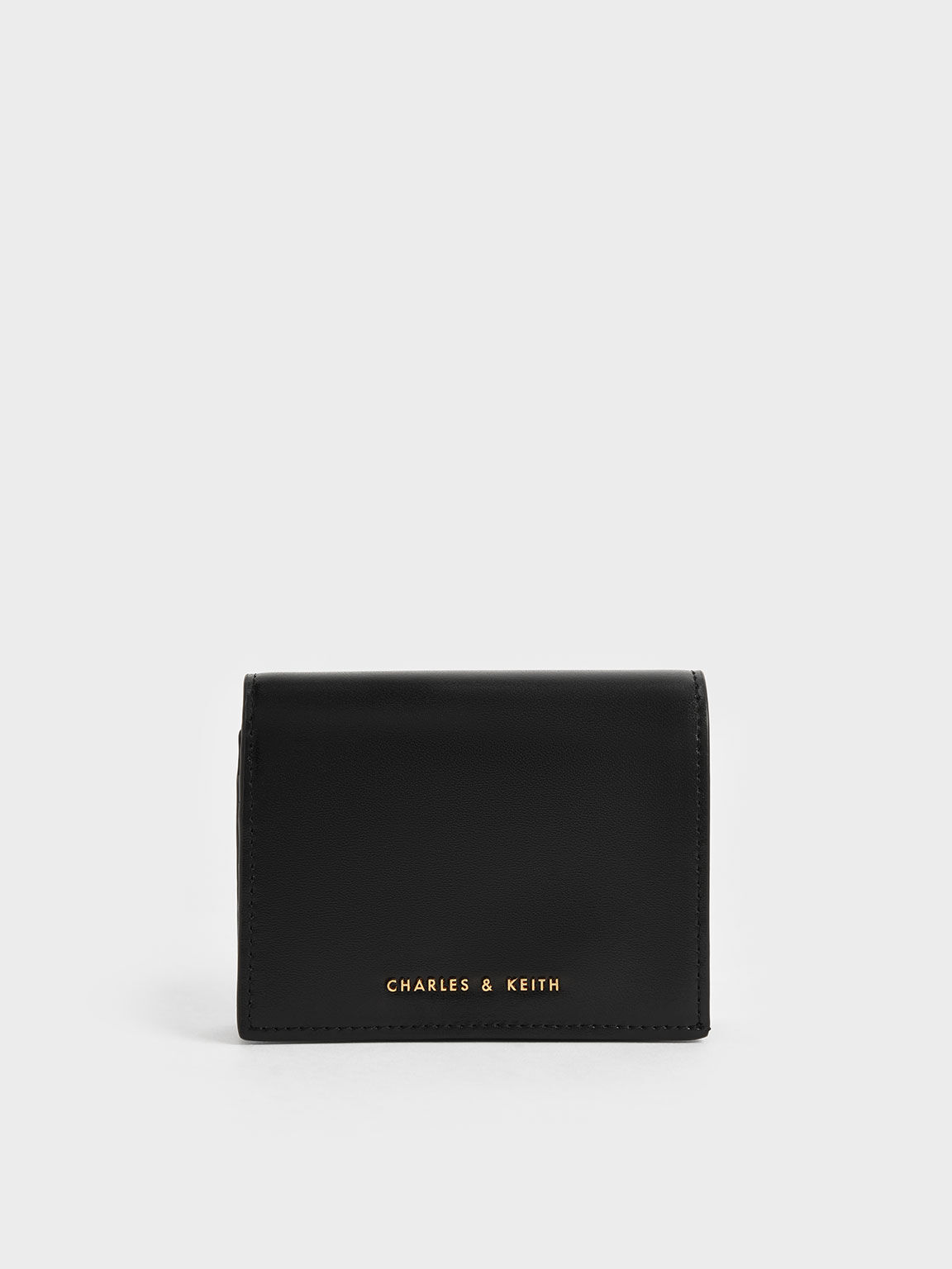 Snap Button Mini Short Wallet, Black, hi-res
