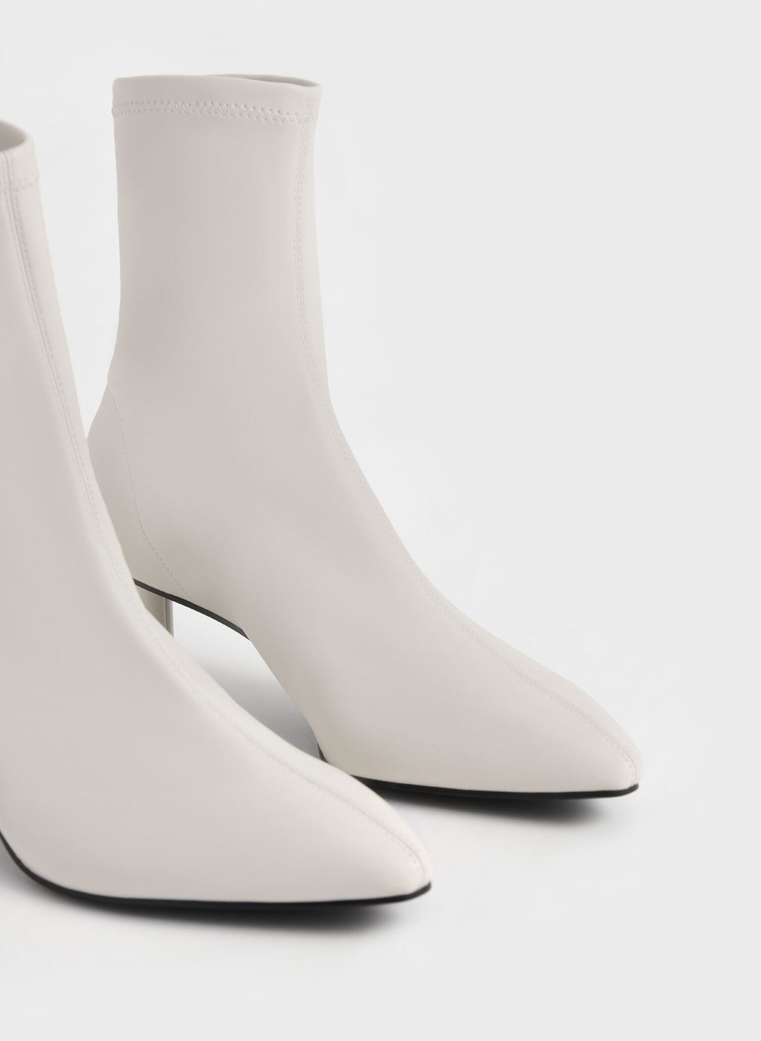 Cylindrical Heel Ankle Boots, Chalk, hi-res