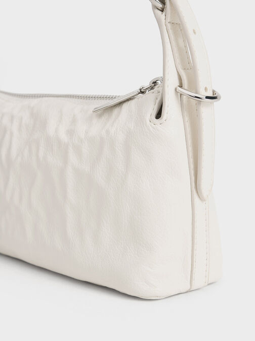 Lark Crinkle-Effect Shoulder Bag, Cream, hi-res