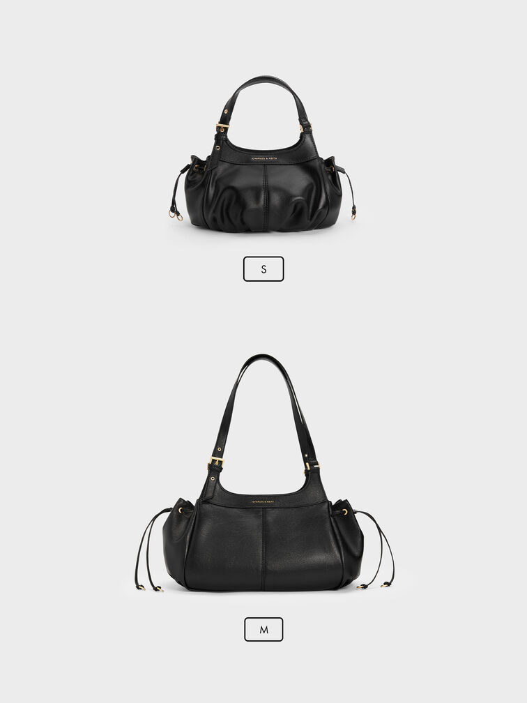 Lillith Drawstring Tote Bag, Black, hi-res