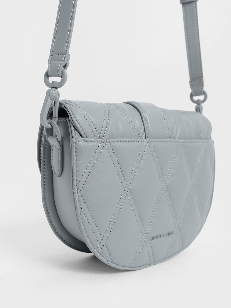 Gabine Quilted Saddle Bag, Steel Blue, hi-res