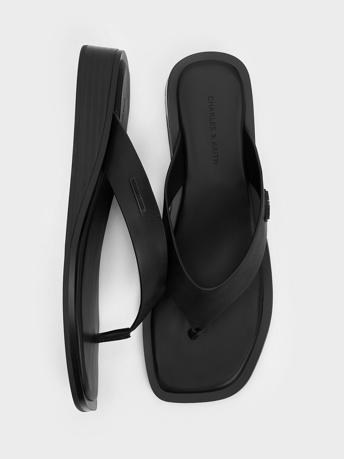 Black thong wedges 2025