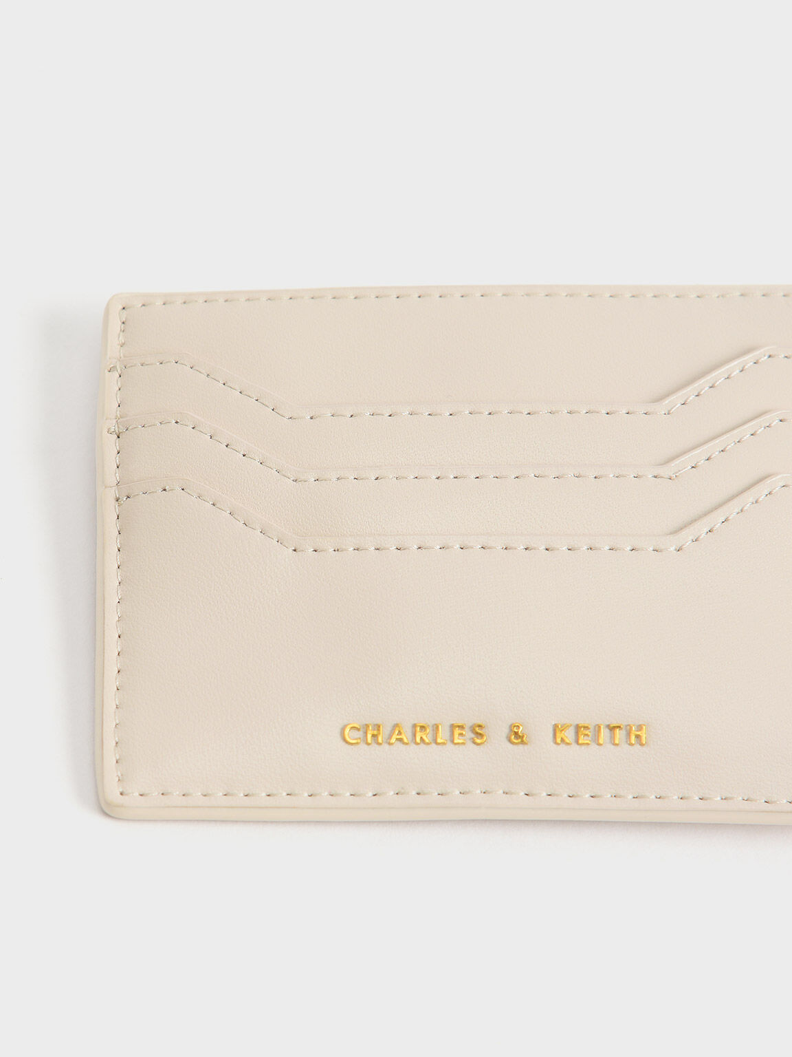 Geometric Multi-Slot Cardholder, Cream, hi-res