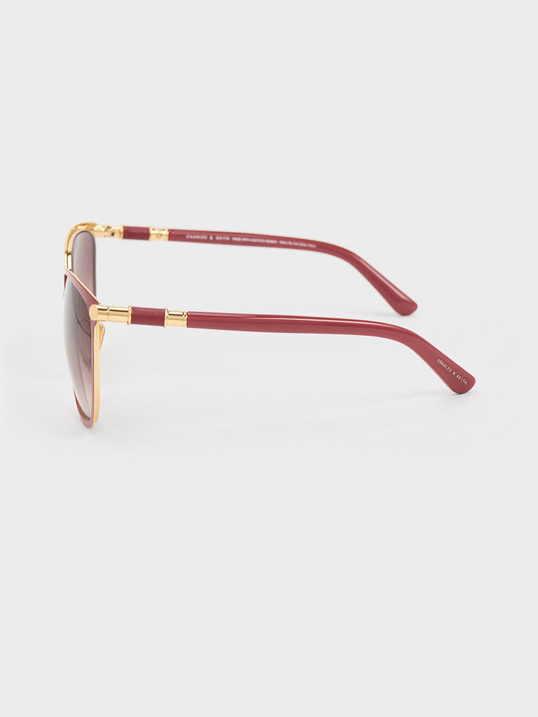 Oversized Square Sunglasses, Brick, hi-res