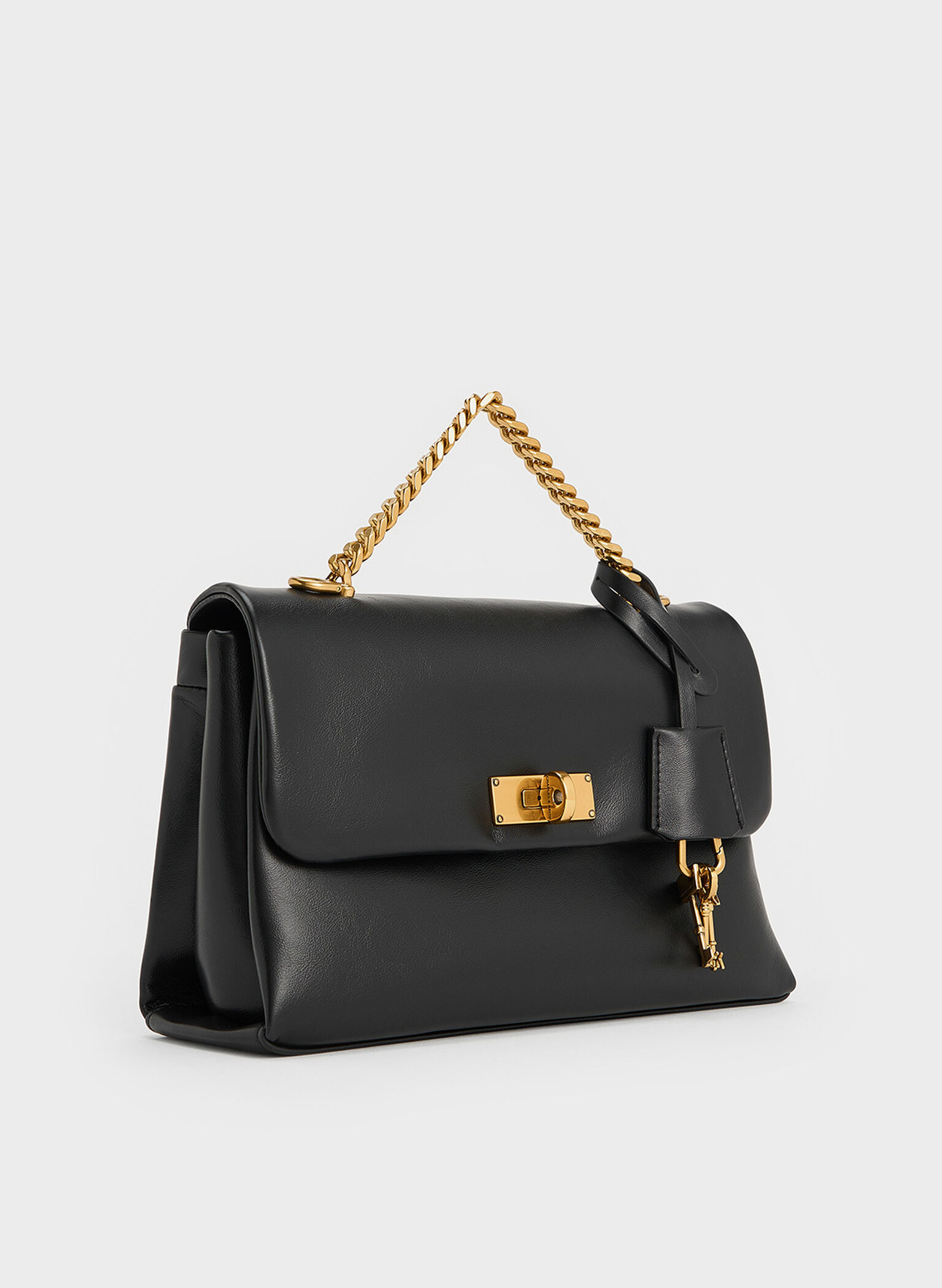 Bolso cruzado Kerry con asa de cadena, Negro, hi-res