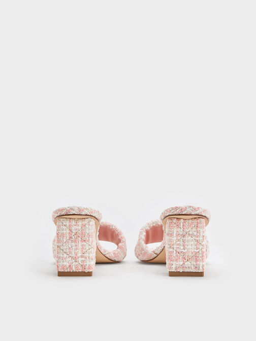 方塊粗跟拖鞋, 淺粉色, hi-res