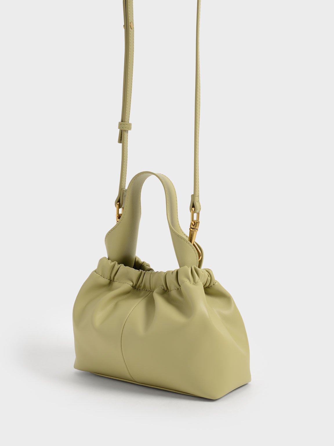 Ally Ruched Slouchy Bag, Taupe, hi-res