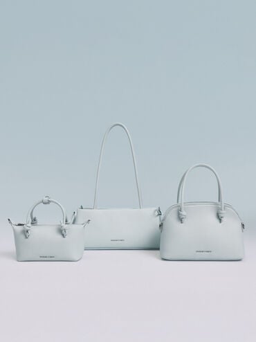 Sac cabas à poignée nouée Sammie, bleu layette, hi-res