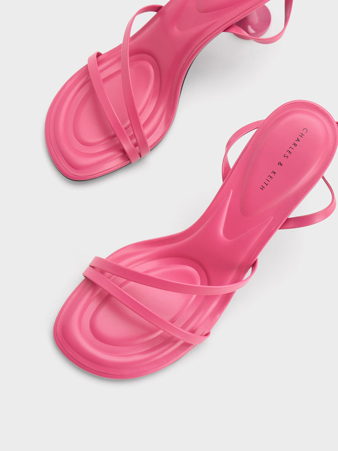 Celestine Sculptural Heel Strappy Sandals, Berry, hi-res