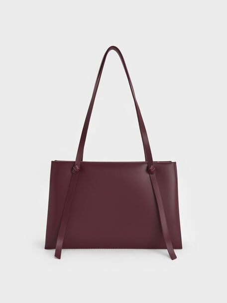 Midori Geometric Tote Bag, Wineberry Red, hi-res
