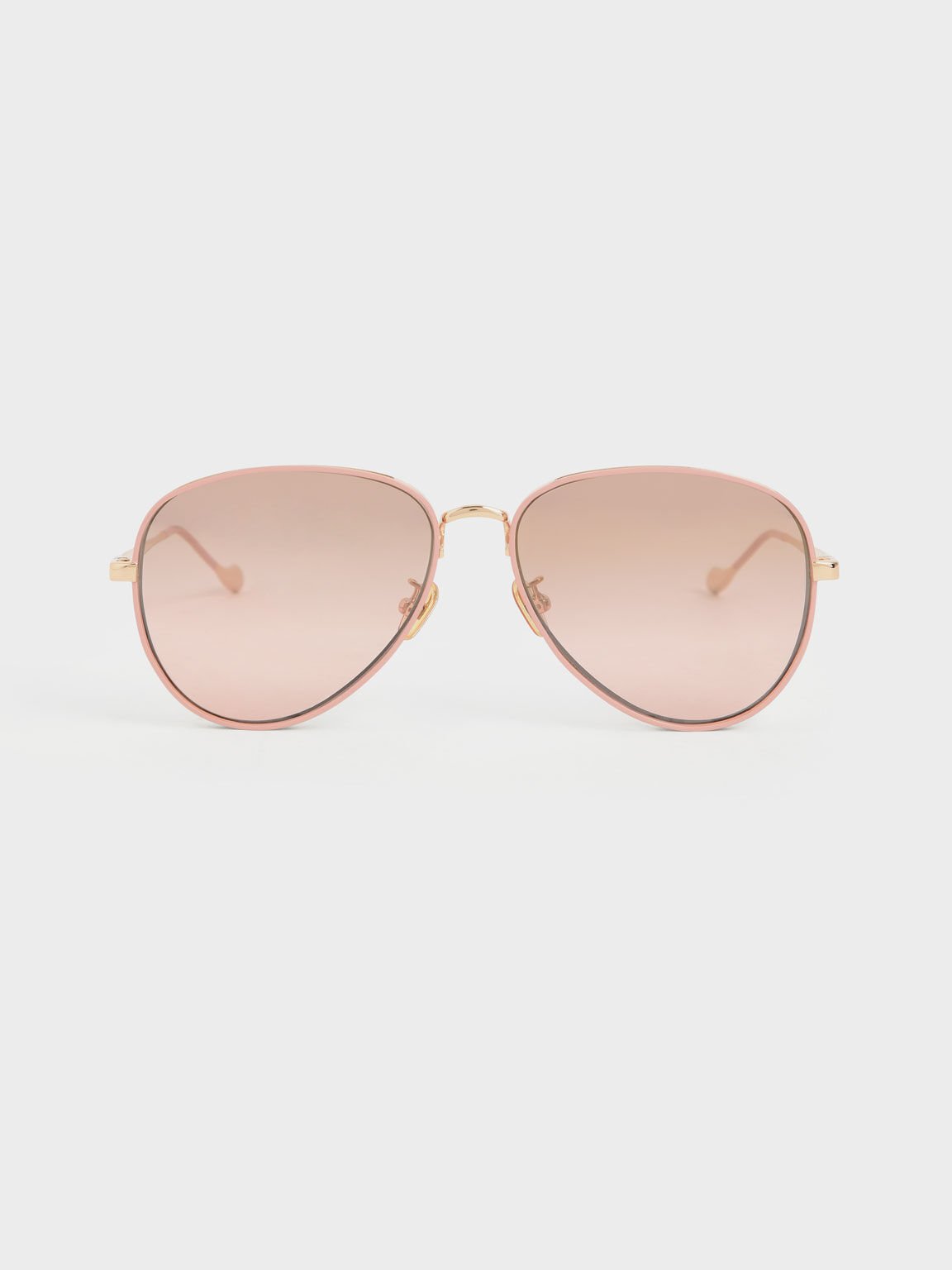Tinted Aviator Sunglasses, Pink, hi-res