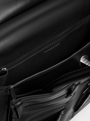 Arita 褲裝造型托特包, 黑銀, hi-res