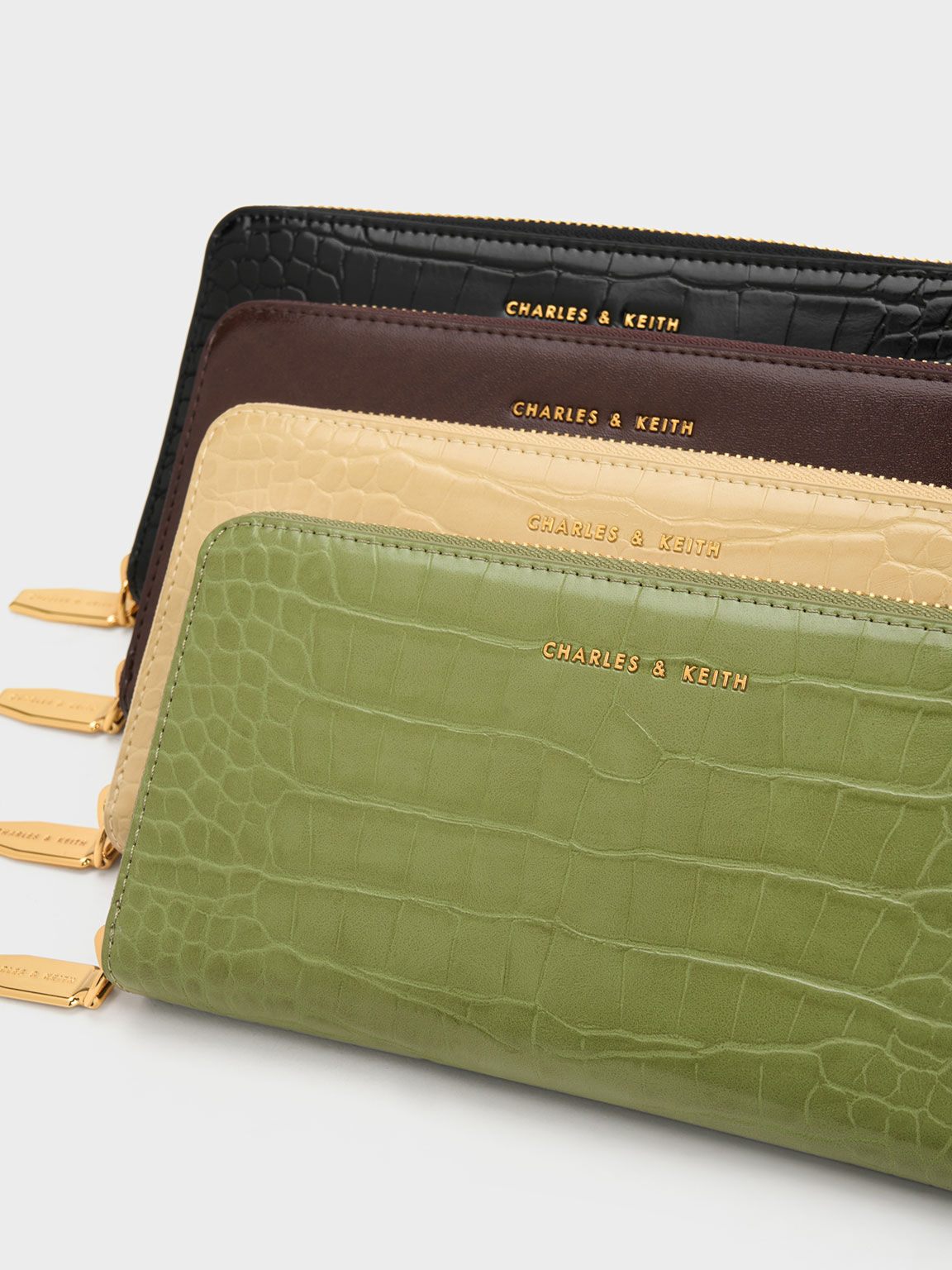 Charles and keith croc top effect mini long wallet