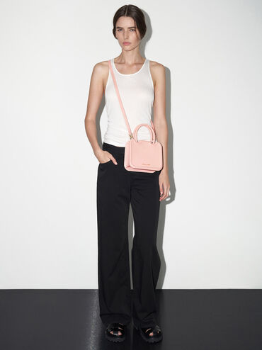 Perline Sculptural Top Handle Bag, Pink, hi-res