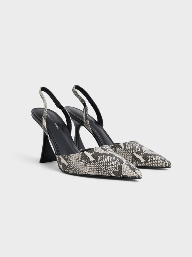 Zapatos de tacón con estampado de serpiente, Animal print natural, hi-res