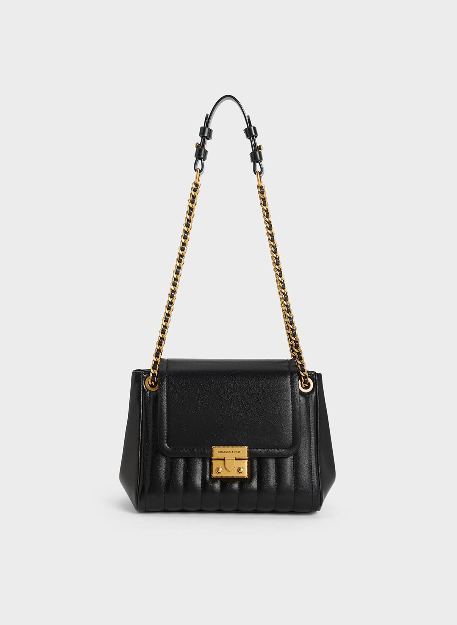 Bolso Donna de efecto arrugado, Negro, hi-res
