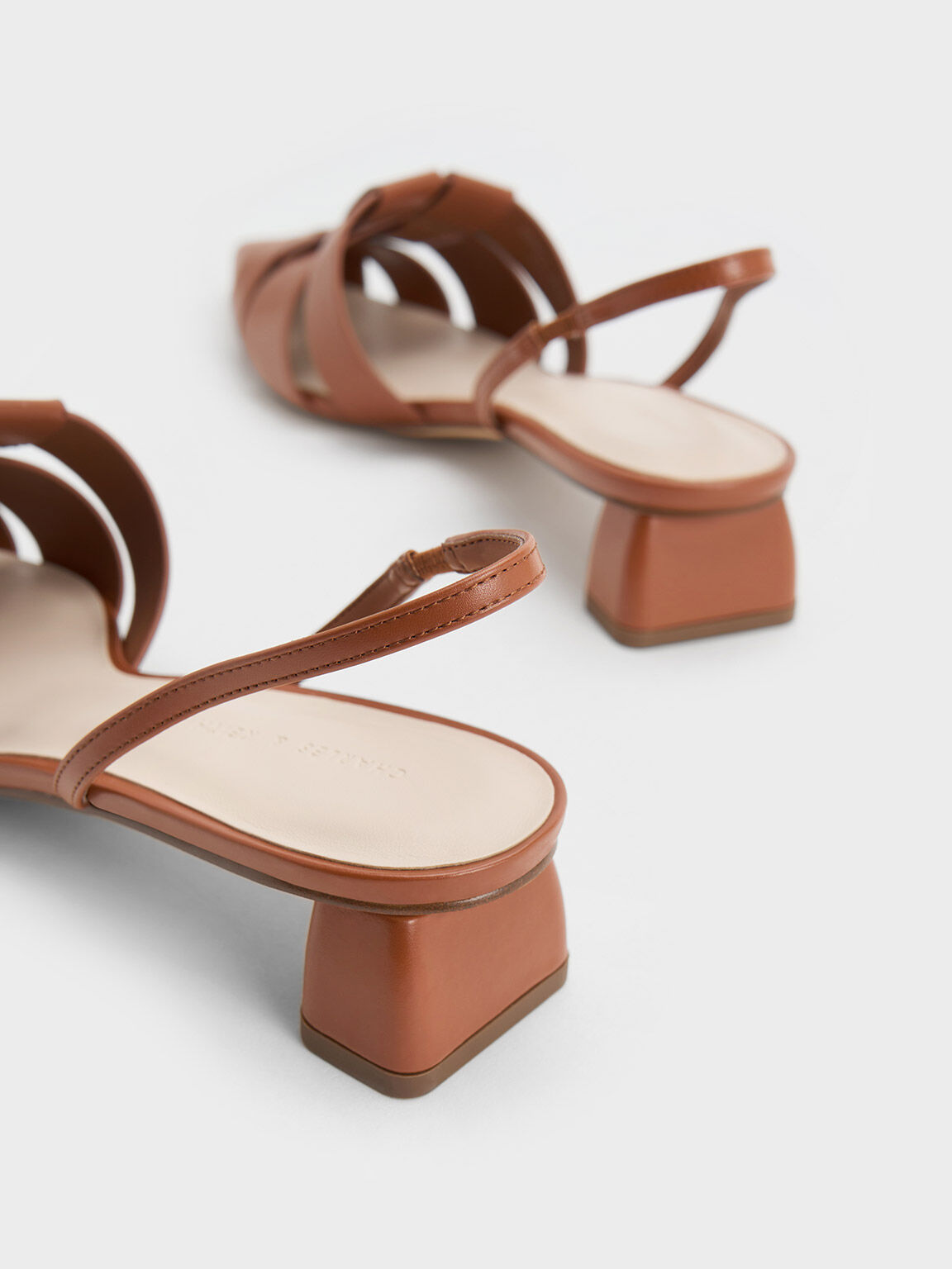 Interwoven Slingback Pumps, Cognac, hi-res