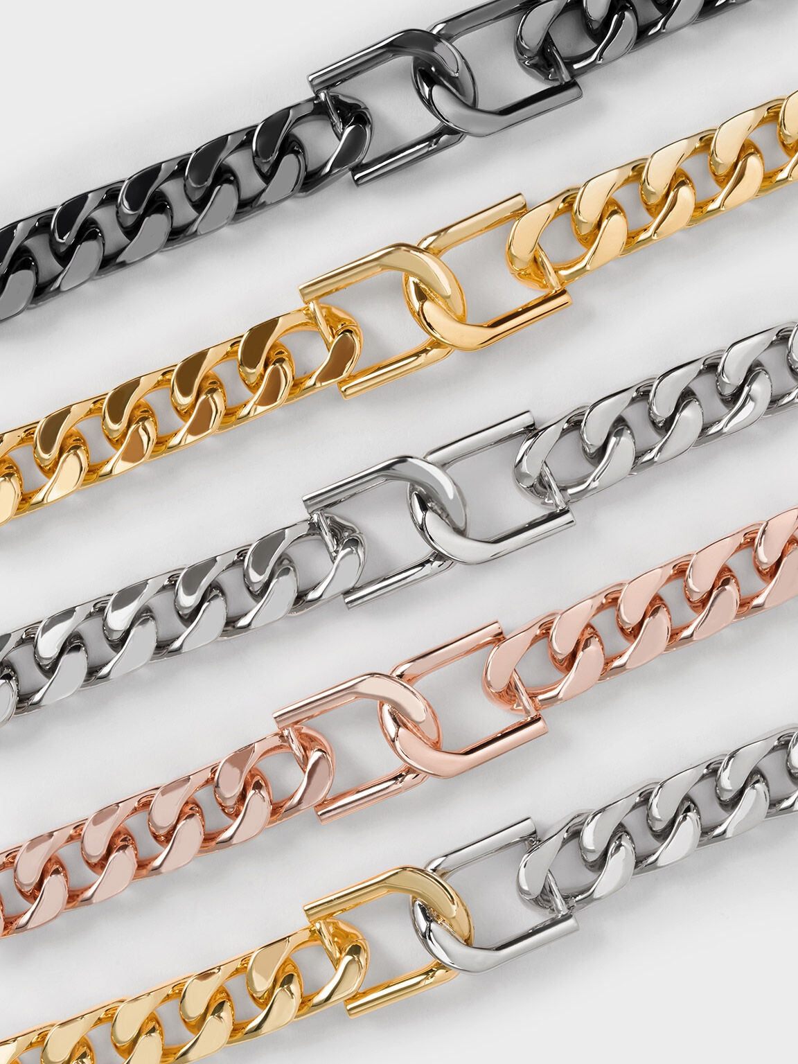 Gabine Chain-Link Bracelet, Black, hi-res