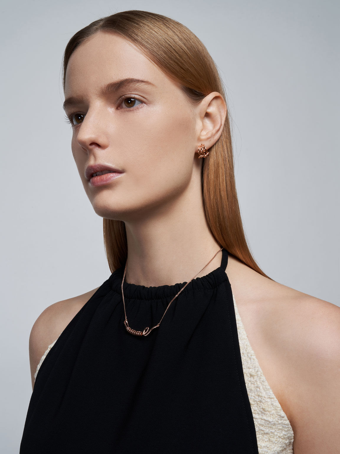 Twist Princess Necklace, Rose Gold, hi-res