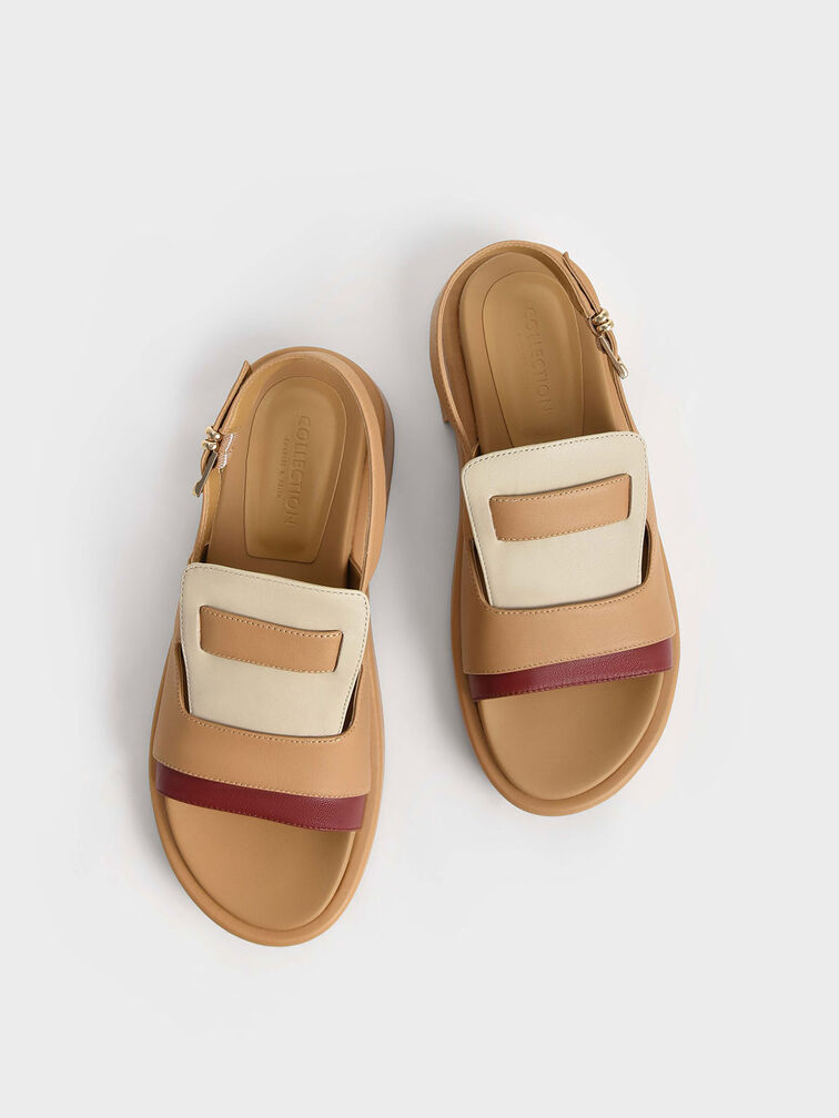 Blake Leather Slingback Heeled Sandals, Tan, hi-res