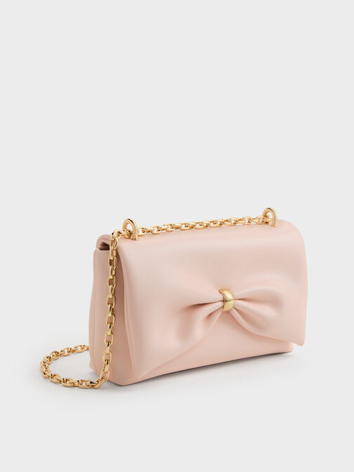 Halsey Ruched Chain Shoulder Bag, Soft Pink, hi-res