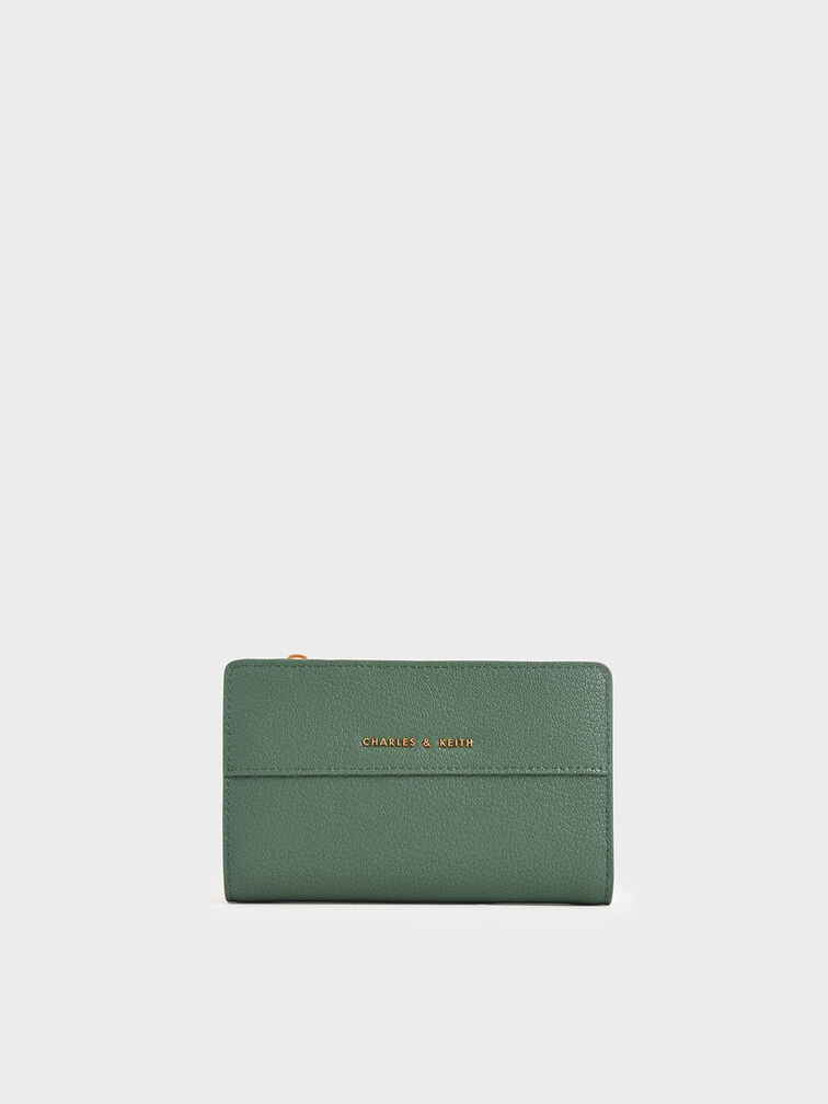 Snap-Button Mini Wallet, Green, hi-res