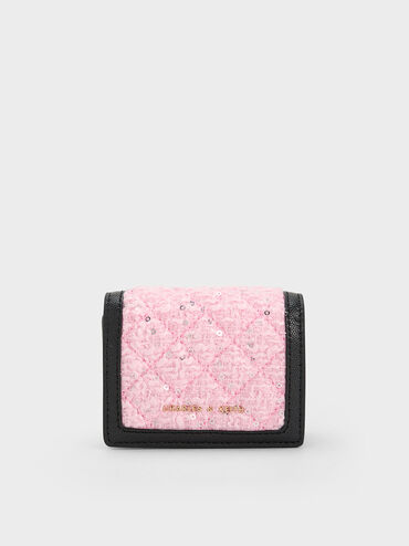 Micaela Tweed Quilted Card Holder, Multi, hi-res