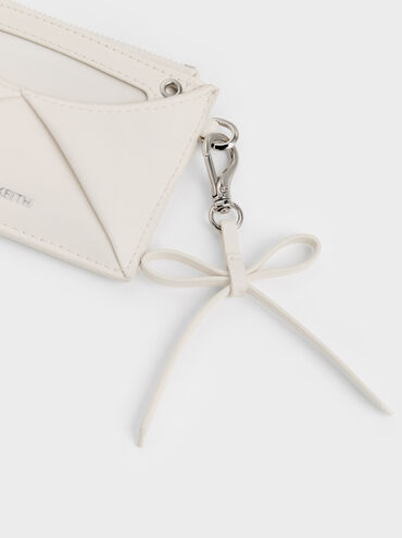 Hazel Bow Panelled Card Holder, Cream, hi-res