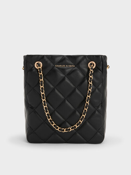 Alva Quilted Braided-Strap Shoulder Bag, Black, hi-res