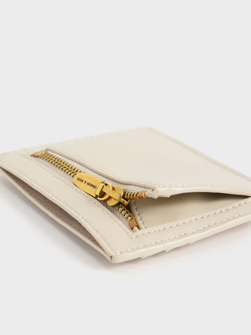Carli Geometric Multi-Slot Cardholder, Cream, hi-res