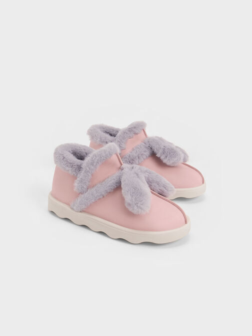 Girls' Fur-Trim Boots, Blush, hi-res