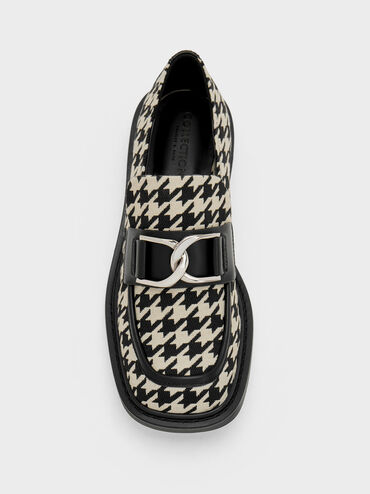 Gabine Leather Houndstooth Loafers, Multi, hi-res