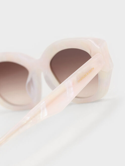 Onyx Recycled Acetate Cat-Eye Sunglasses, Pearl, hi-res