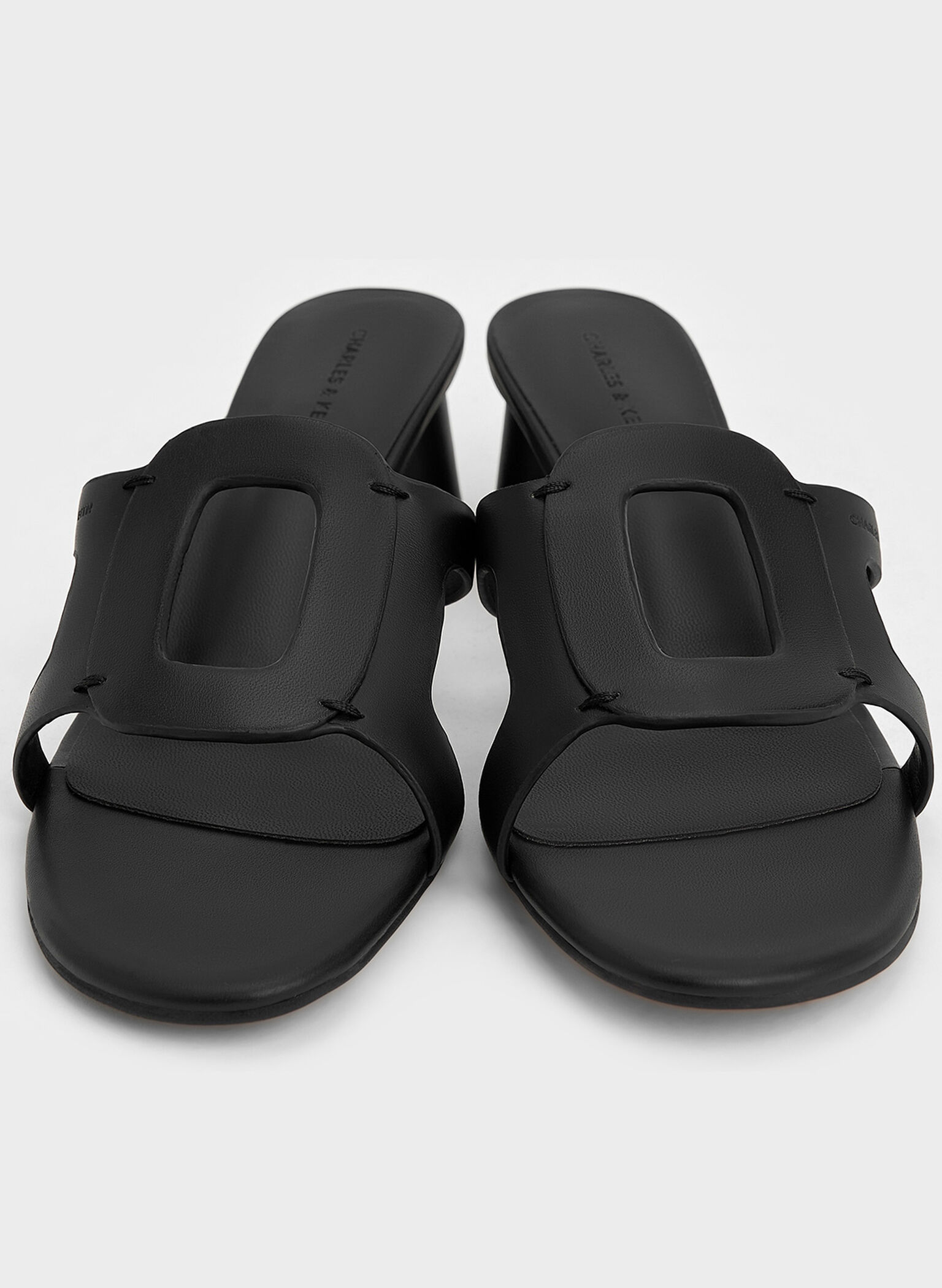 Easley Cut-Out Heeled Sandals, Black, hi-res