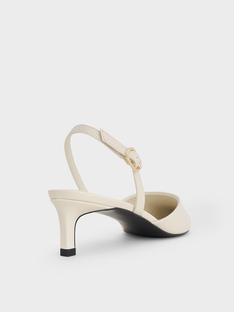 Zapatos destalonados bajos de charol, Blanco tiza, hi-res