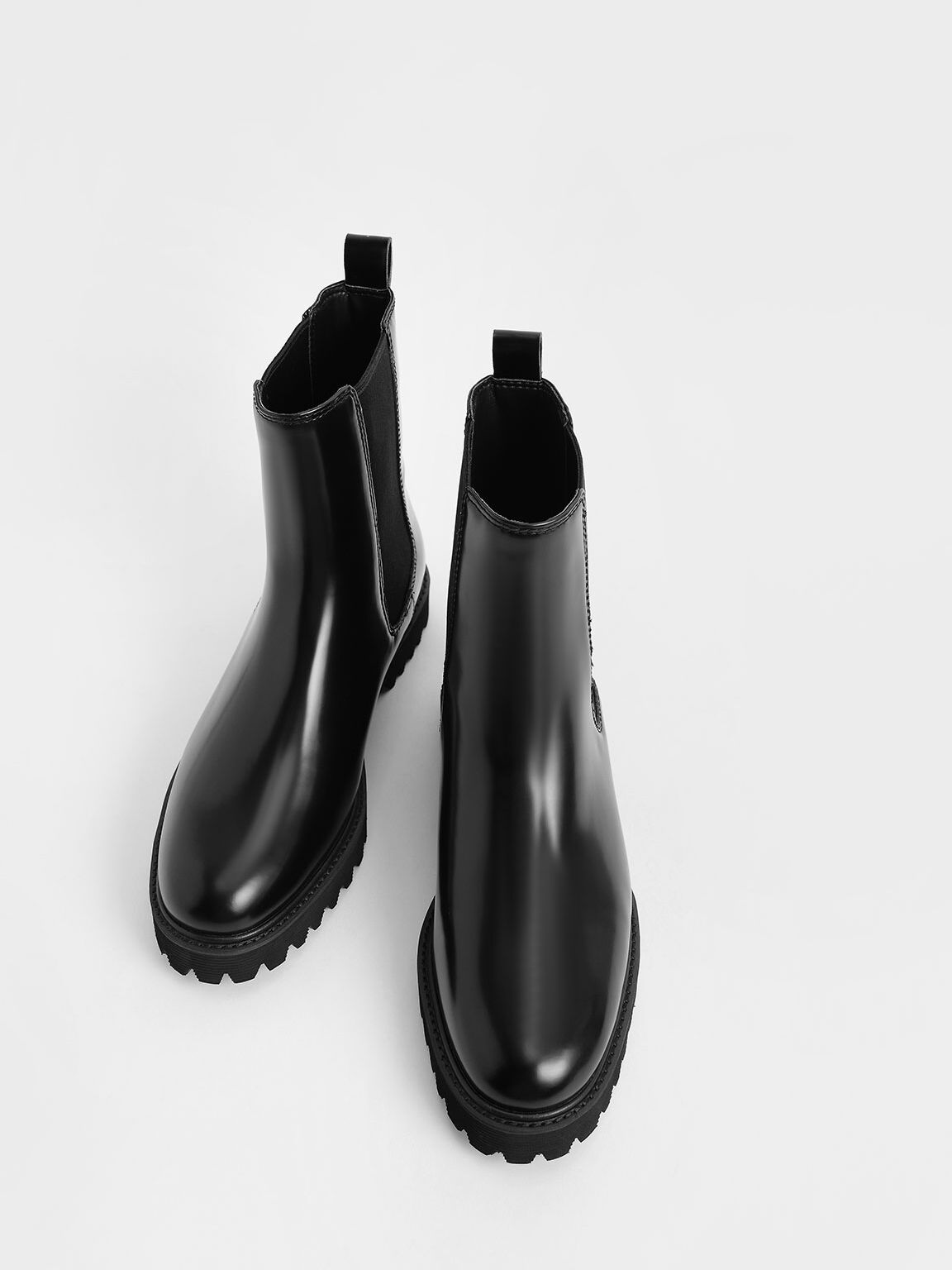 Cleated Sole Chelsea Boots, Black, hi-res