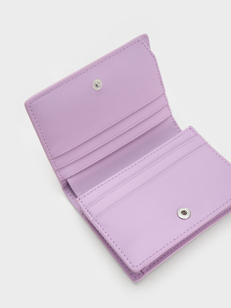 Quilted Mini Short Wallet, Lilac, hi-res