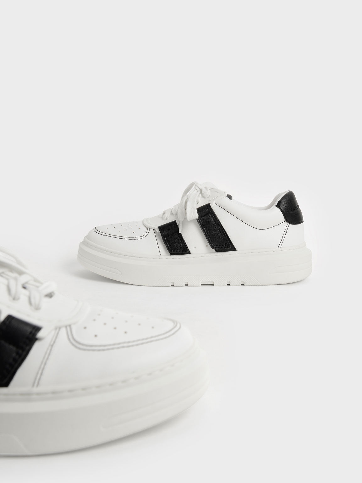 Lace-Up Velcro Sneakers, Black, hi-res